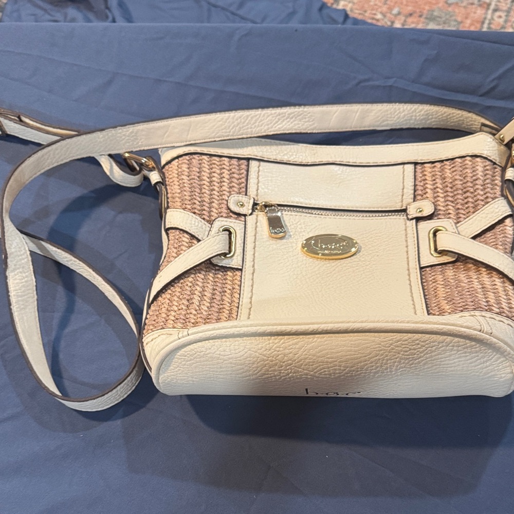 BOC Cream and Tan Crossbody Bag